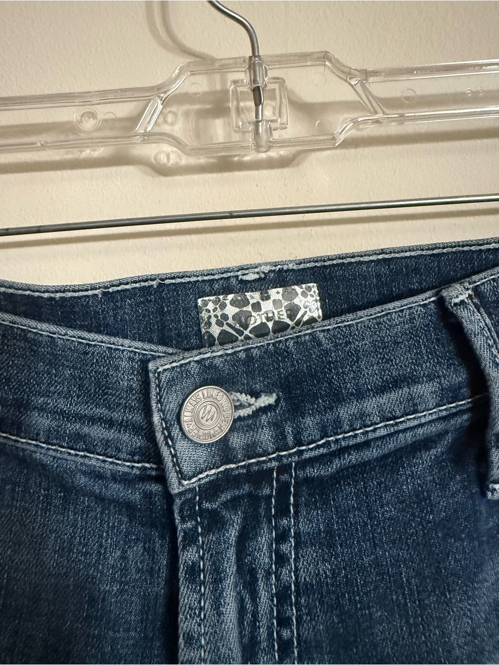 Mother The Dropout Hooked Destroyed Blue Denim Jeans Size 30 - Picture 2 of 6